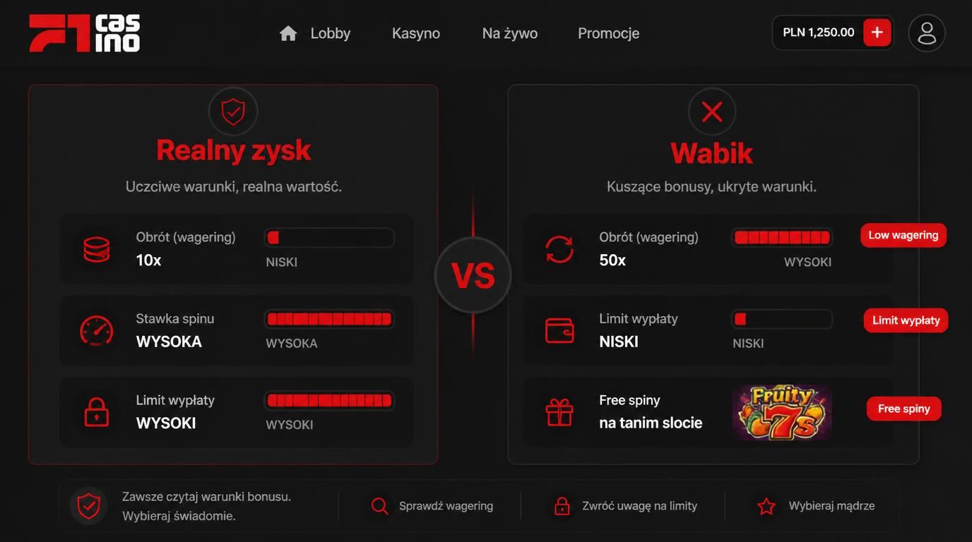 porównanie realnego zysku i wabika w ofertach bonusowych