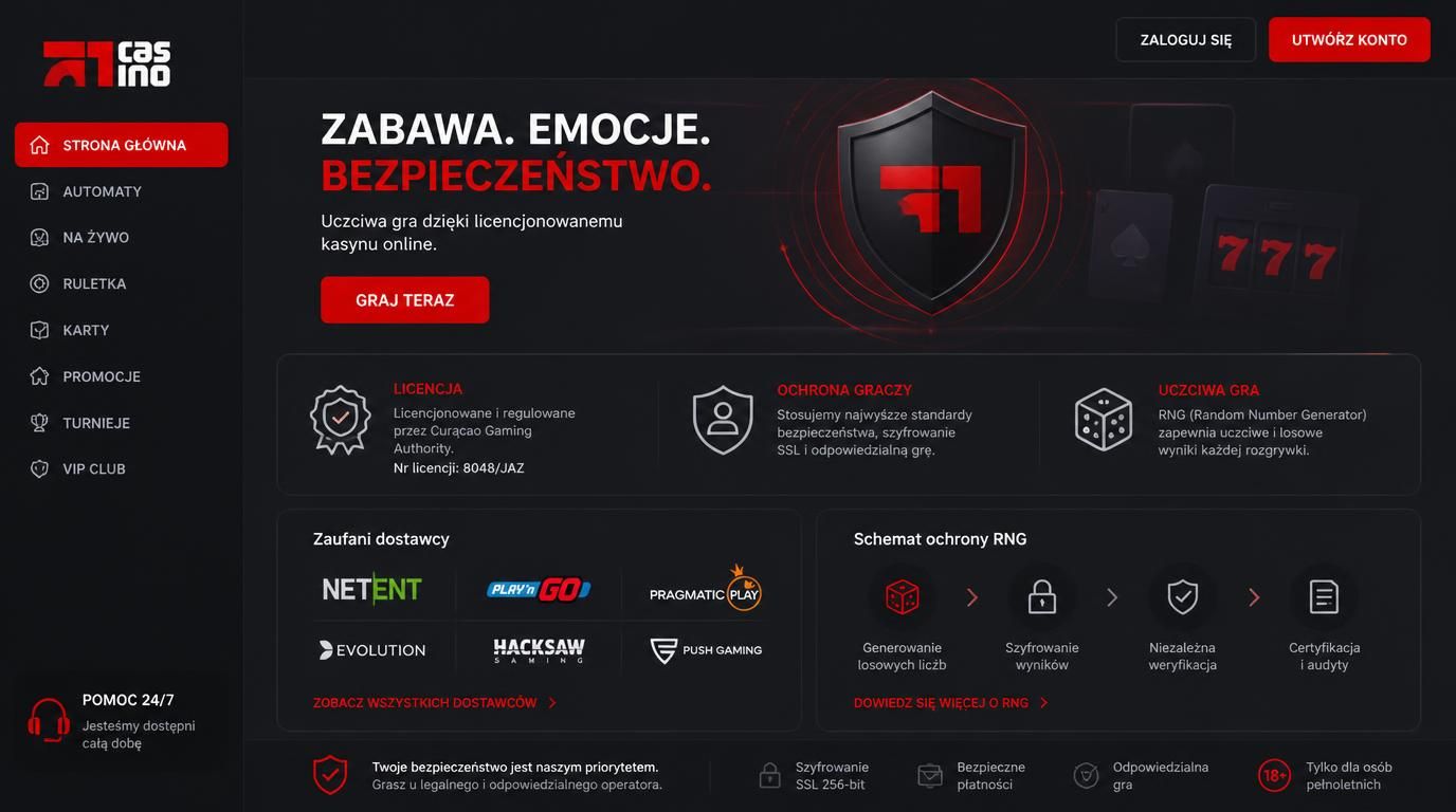 Dostawcy gier, licencja i bezpieczeństwo.