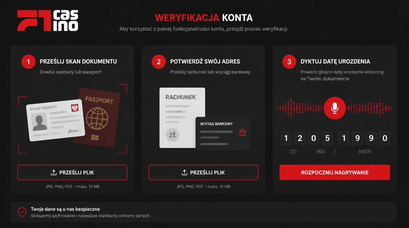 Weryfikacja dokumentów tożsamości i adresu dla graczy z Polski.